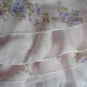 Pink Semi-Sheer Floral Dress